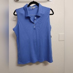 Blue Sleeveless Polo